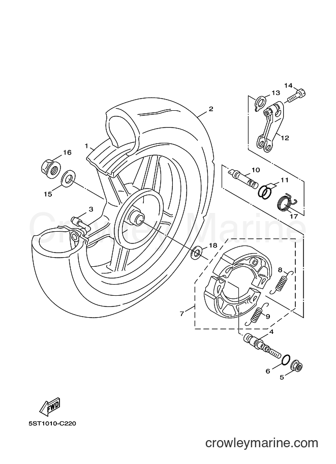 Yamaha Motors XC50 (1TSA) [010] - REAR WHEEL