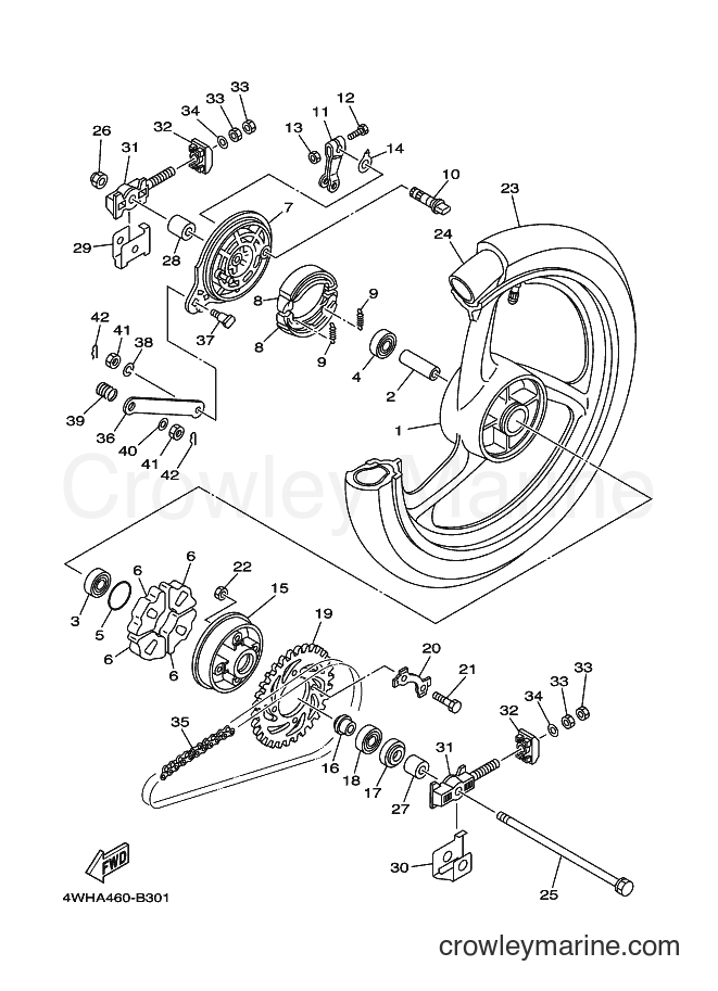 Yamaha Motors V110E (4WHE) [010] - REAR WHEEL FOR CAST WHEEL