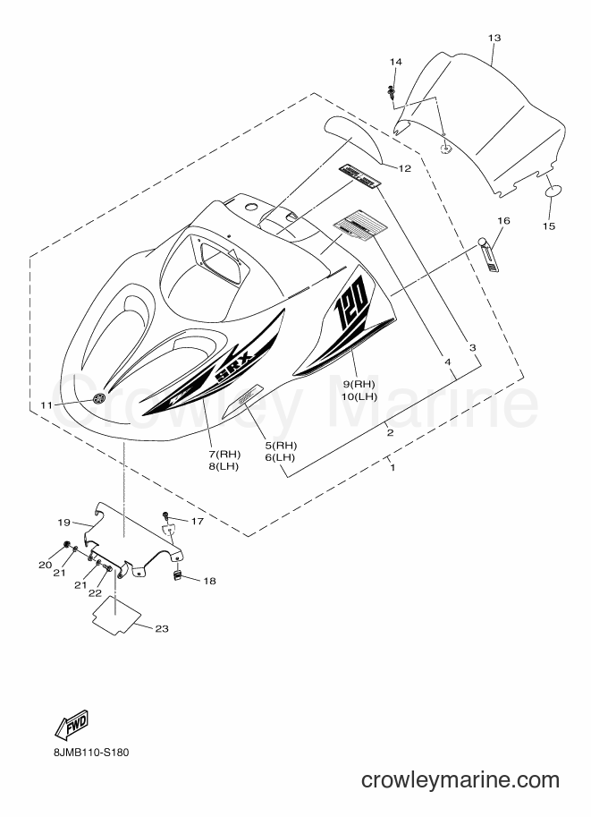 2017 Snowmobile SRX120 - SRX120 (8JMB) [010] - SHROUD & WINDSHIELD