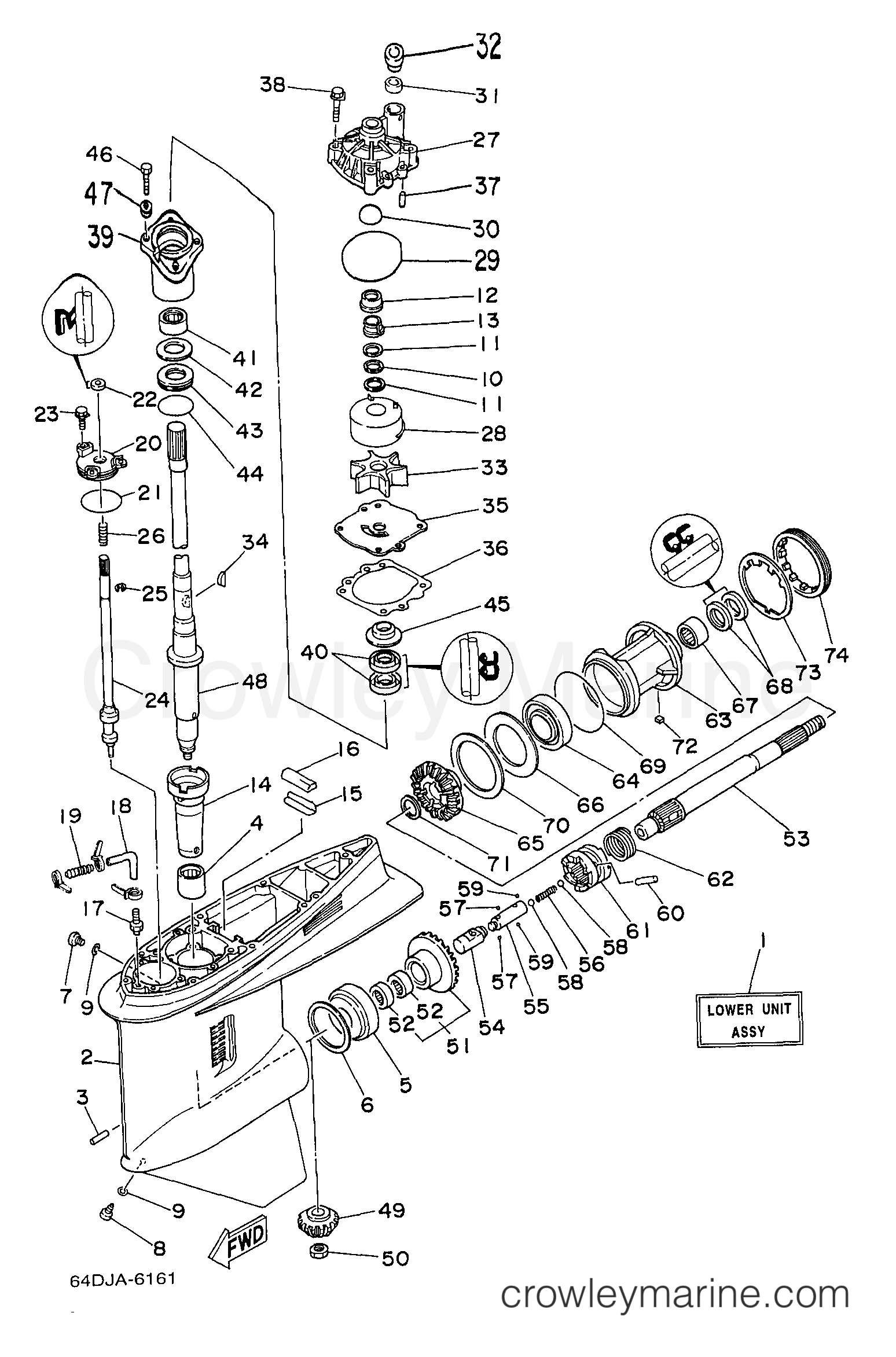 Yamaha Motors P200TLRX - LOWER CASING DRIVE 1