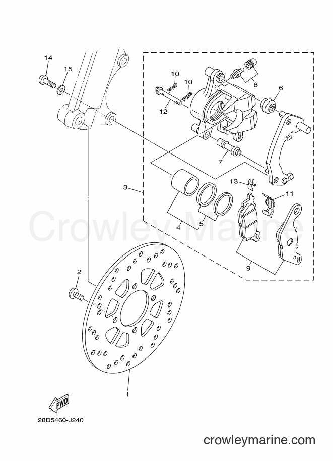2011 Scooter AL115C - AL115C (28DD) [010] - FRONT BRAKE CALIPER