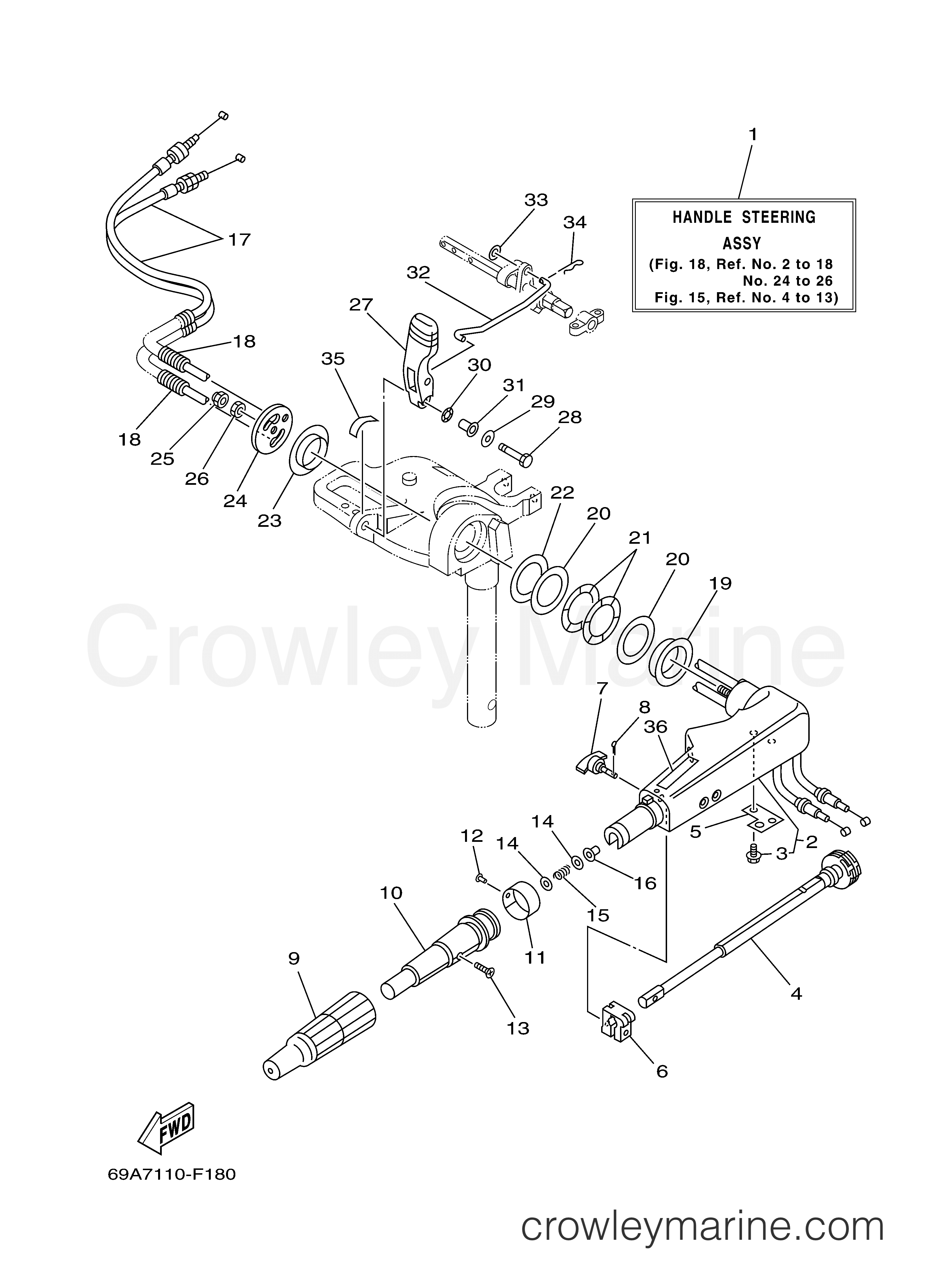 Yamaha Motors F15PLH - STEERING PH