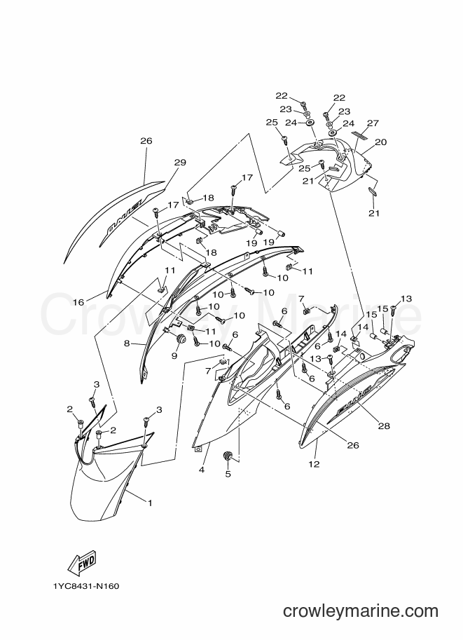 2014 Scooter AF115F - AF115F (1YC8) [010] - SIDE COVER