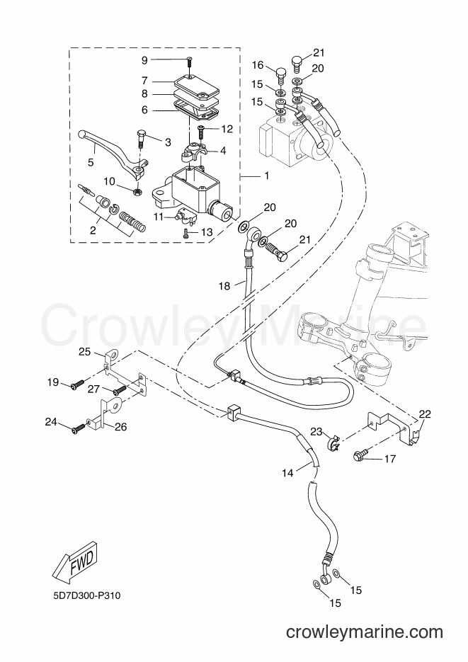 2015 Sport Bike MT125A - MT125A (5D7D) [080] - FRONT MASTER CYLINDER