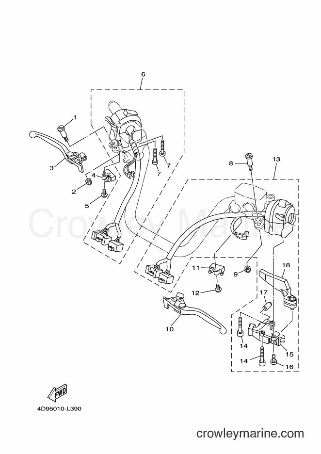 Yamaha Motors YP250 (4D97) [010] - HANDLE SWITCH & LEVER