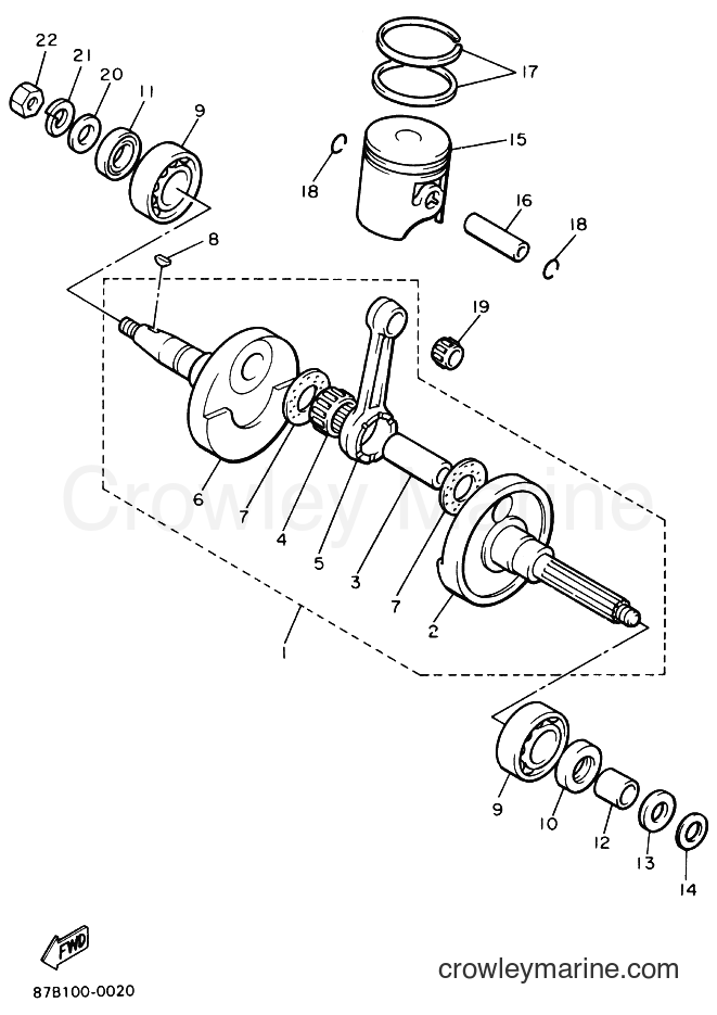 1990 Snowmobile SV25EP - SV25EP (87B1) [010] - CRANKSHAFT & PISTON