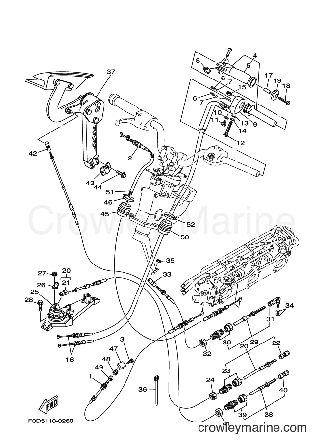 Yamaha Motors MJ1200XL (F0D5) [03A] - CONTROL CABLE