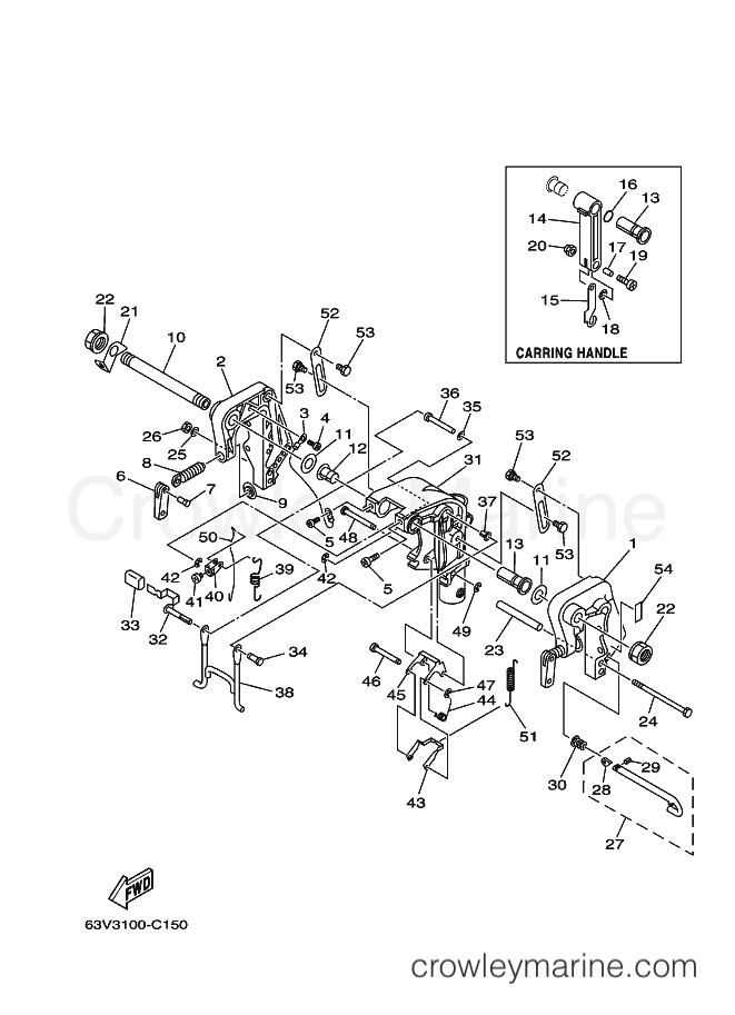 Yamaha Motors 9.9FMH (63VB) [100] - BRACKET 1