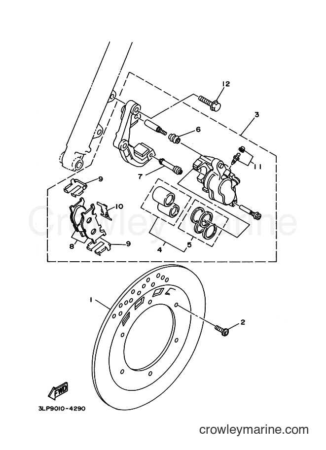 1997 Cruiser XV250S - XV250S (3LSJ) [070] - FRONT BRAKE CALIPER