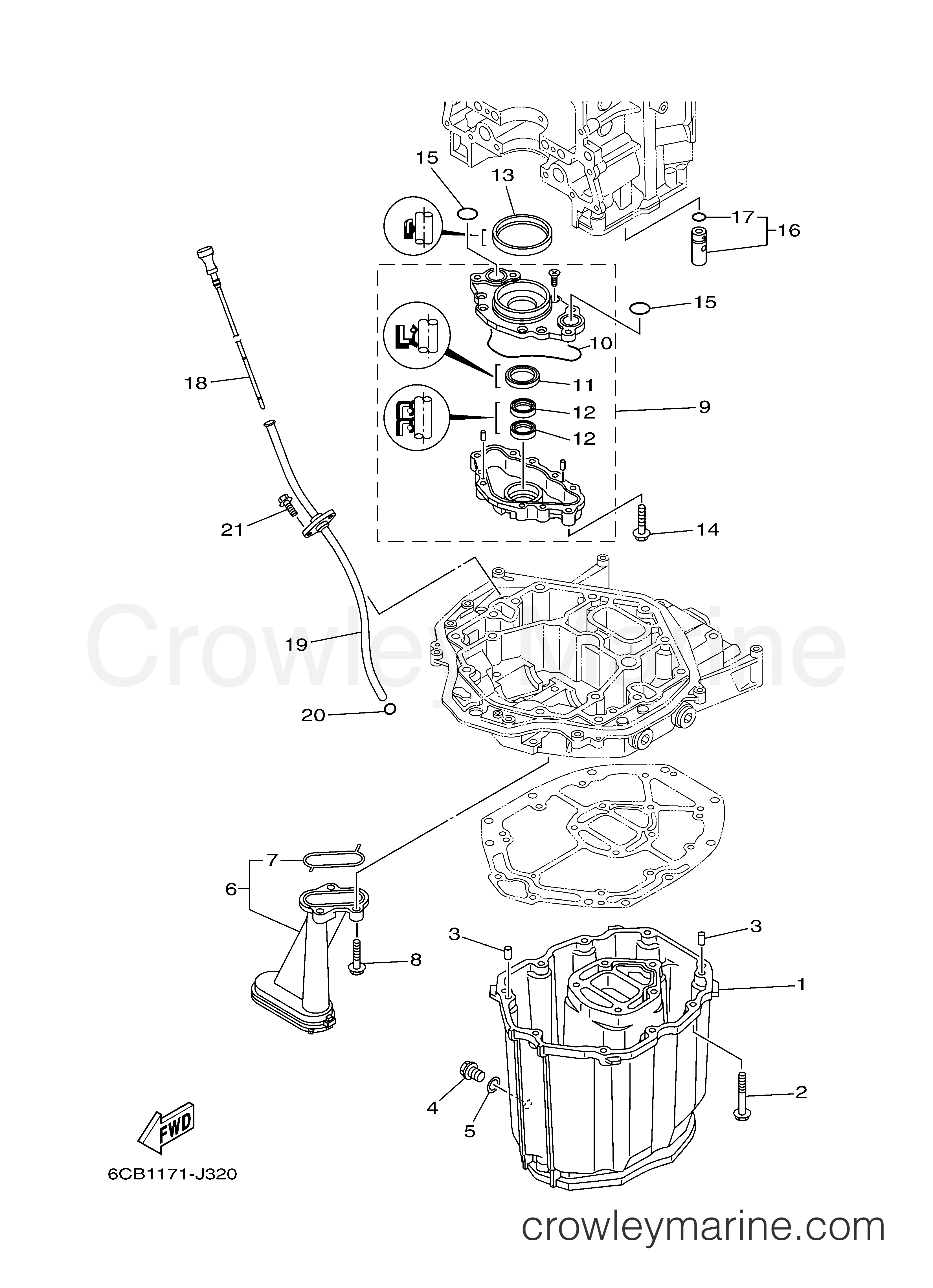 Yamaha Motors F250XCA - OIL PAN