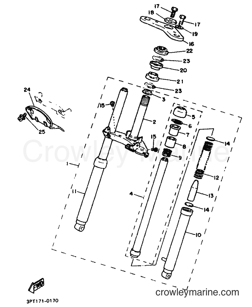 1990 Dirt Bike PW50 - PW50 (3PT2) [030] - FRONT FORK