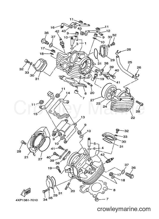Yamaha Motors XVS650 (4XP1) [02A] - CYLINDER HEAD