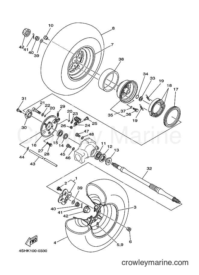 2000 ATV YFM400FW - YFM400FW (4SHK) [010] - REAR WHEEL