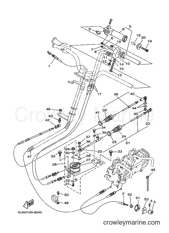 Yamaha Motors JET FOT GP800Y (66E7) [02A] - CONTROL CABLE