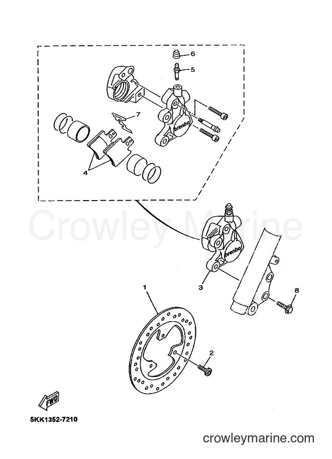 1999 Scooter YN100'99 - YN100'99 (5KK2) [010] - FRONT BRAKE CALIPER