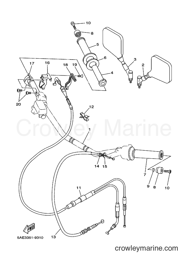 2002 Dirt Bike TDR125 - TDR125 (5ANC) [040] - STEERING HANDLE & CABLE