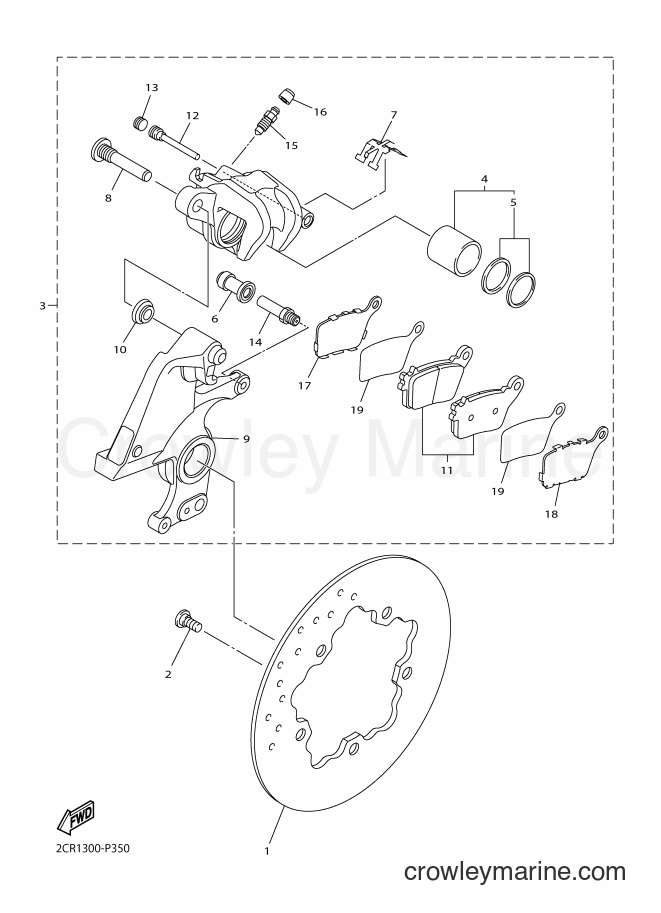 Yamaha Motors YZF-R1 (2CRC) [010] - REAR BRAKE CALIPER