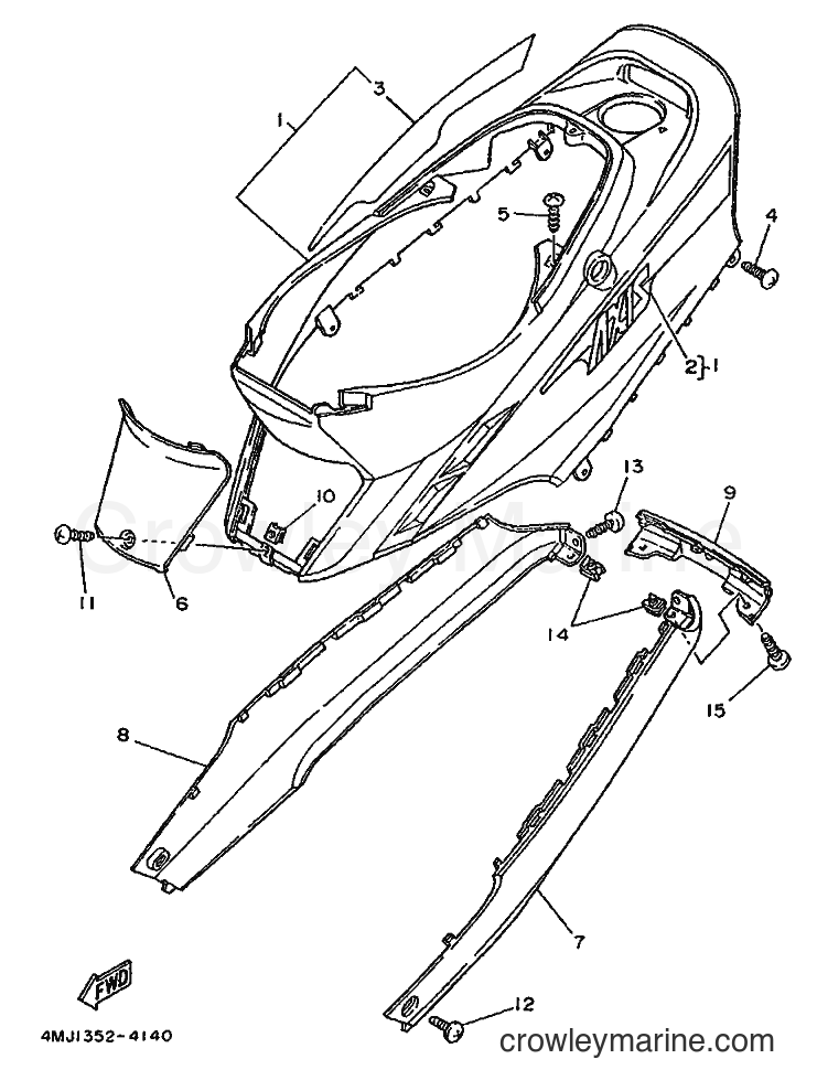 1994 Scooter YA50S - YA50S (4MJ4) [999] - SIDE COVER & OIL TANK