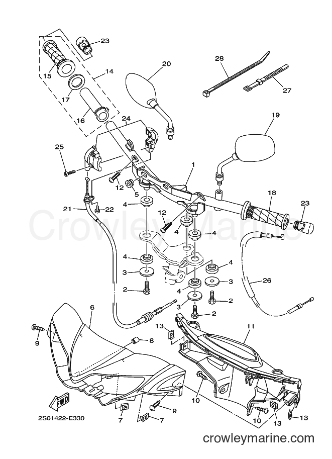 2006 Scooter T110SEC - T110SEC (4B21) [010] - STEERING CABLE FOR DISK BRAKE