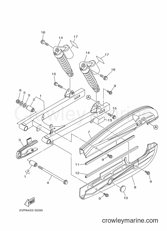 2017 Scooter T115FS-5 - T115FS-5 (2VP7) [010] - REAR ARM & SUSPENSION