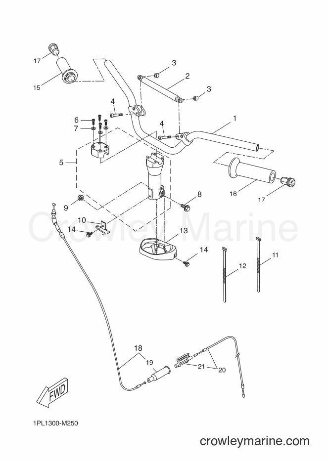Yamaha Motors NS50N (1PL2) [020] - STEERING HANDLE & CABLE