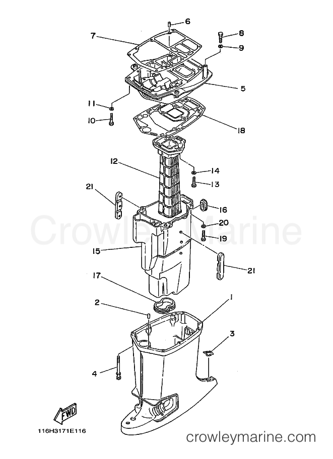 Yamaha Motors 70TRP (6H30) [010] - UPPER CASING