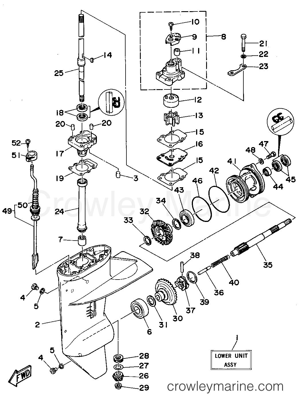 Yamaha Motors T9.9ELHT - LOWER CASING DRIVE 1
