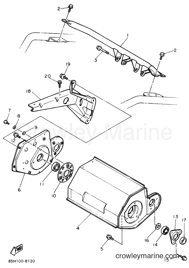 Yamaha Motors SV80 (85X1) [010] - ENGINE BRACKET
