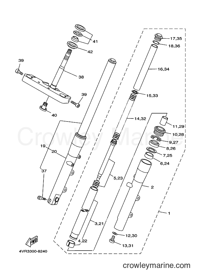 Yamaha Motors XVS650 (4XR8) [050] - FRONT FORK