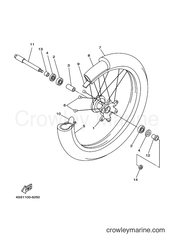 2000 Dirt Bike YZ250 - YZ250 (5HC2) [020] - FRONT WHEEL