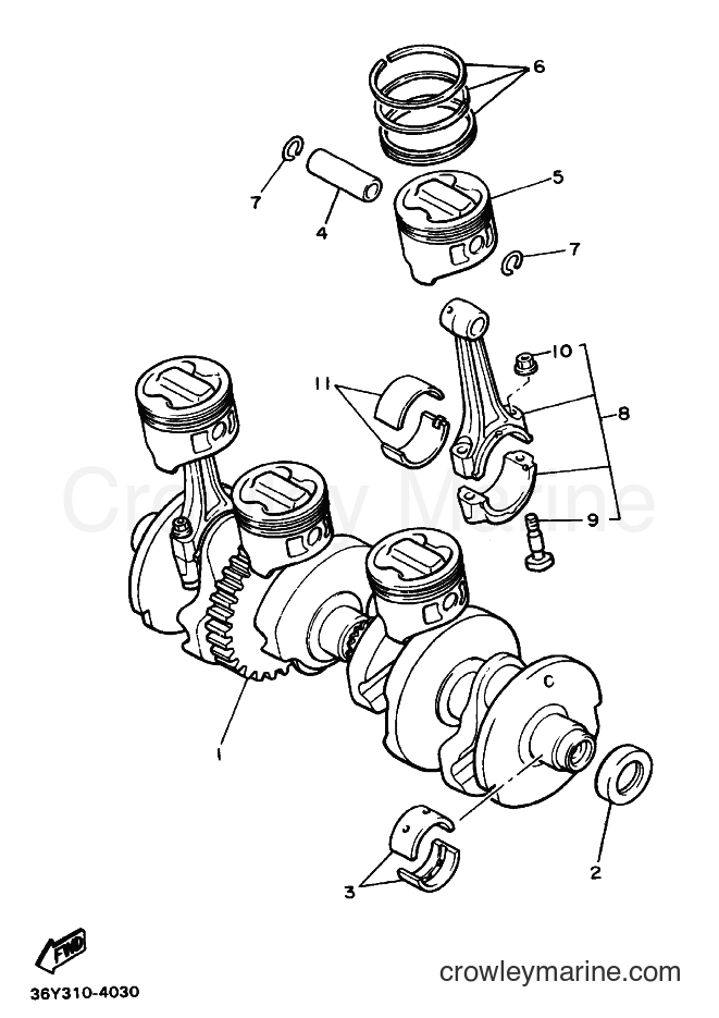 1990 Sport Bike FJ1200 - FJ1200 (3CV7) [999] - CRANKSHAFT & PISTON