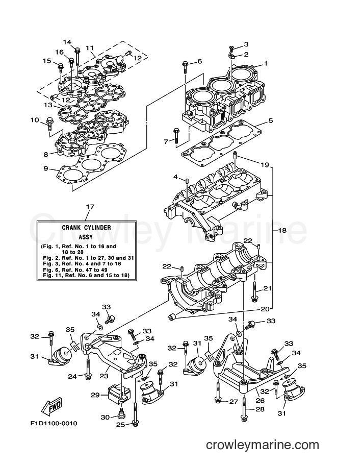 Yamaha Motors SV1200AY (F1D2) [01A] - CYLINDER & CRANKCASE