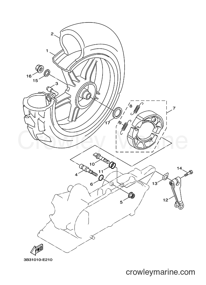 2012 Scooter YW50F - YW50F (1CD2) [010] - REAR WHEEL