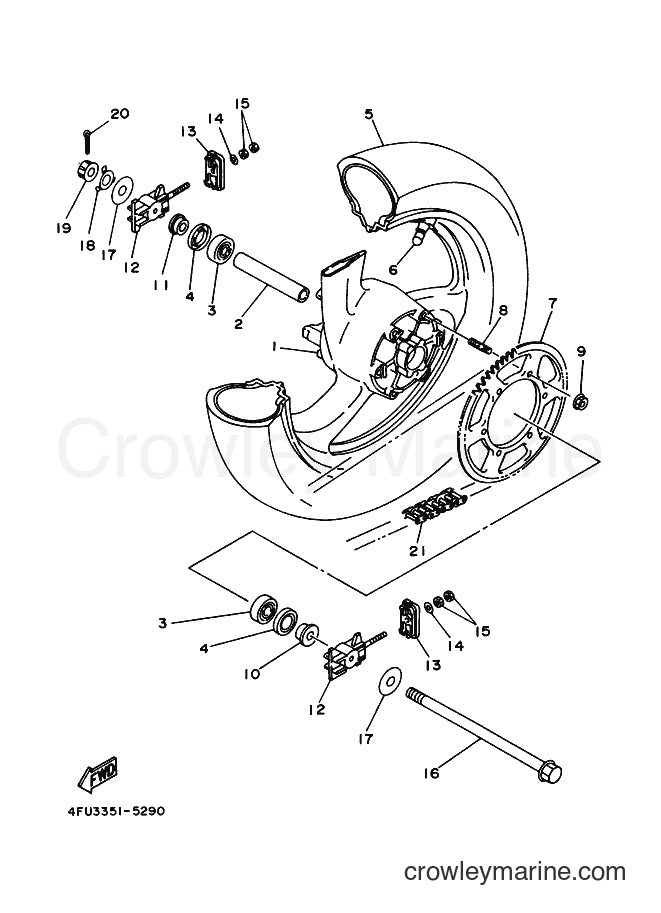 1998 Dirt Bike TDR125 - TDR125 (5AN4) [080] - REAR WHEEL