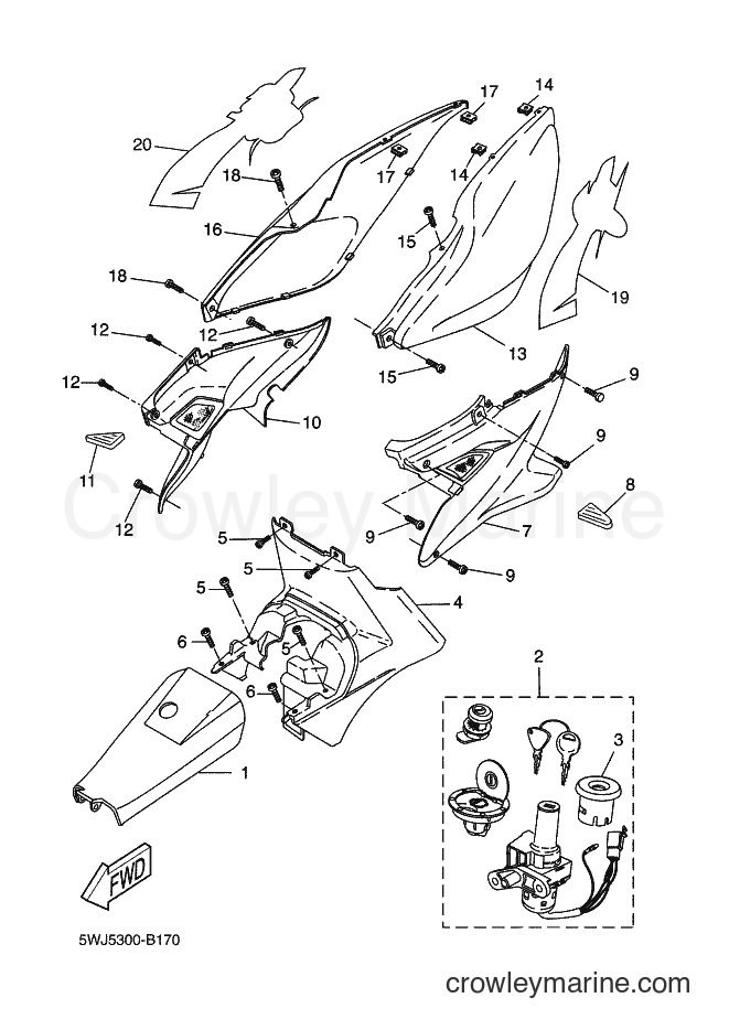 2003 Scooter YQ50L - YQ50L (5WJ5) [030] - SIDE COVER