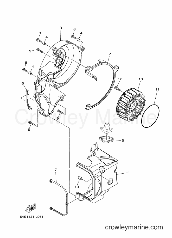 2014 Scooter AF115F - AF115F (1YC8) [010] - AIR SHROUD & FAN
