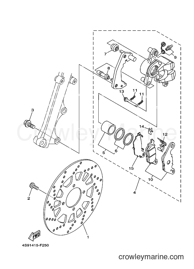 2009 Scooter T110C - T110C (40B1) [010] - FRONT BRAKE CALIPER