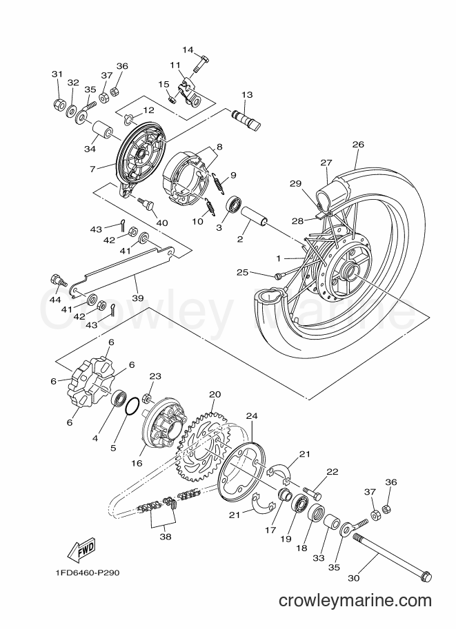 2017 Scooter T115FLSEC - T115FLSEC (1FDE) [010] - REAR WHEEL FOR SPOKE WHEEL