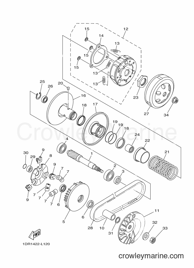 2012 Scooter XC115S - XC115S (1DR2) [010] - CLUTCH