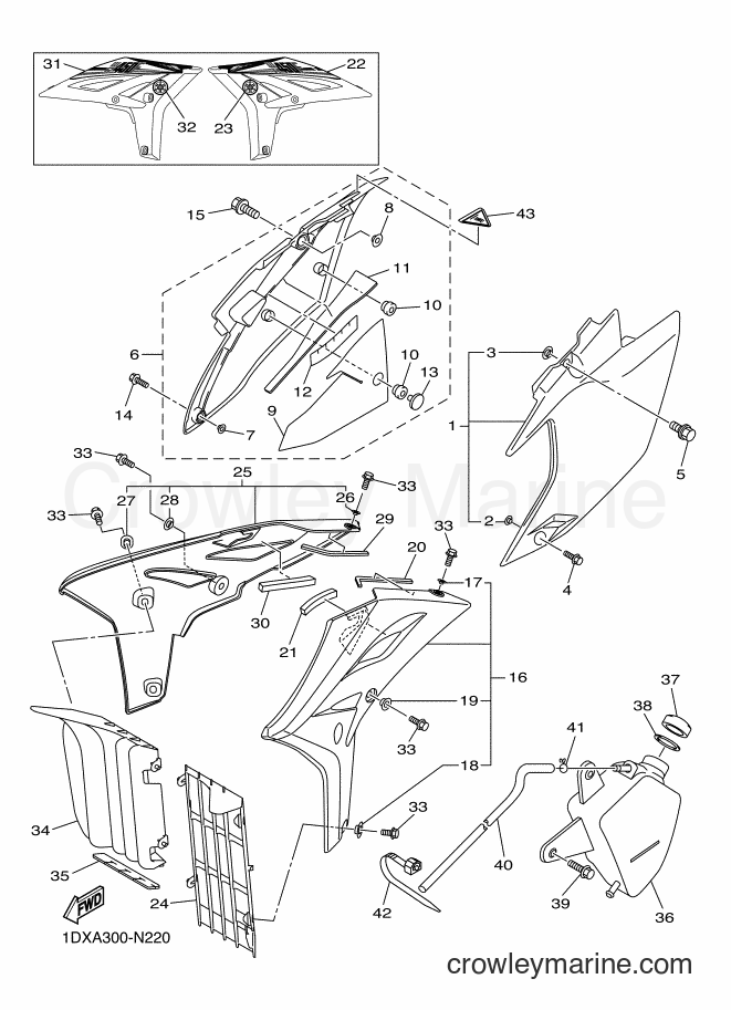 2014 Dirt Bike WR450F - WR450F (1DXA) [010] - SIDE COVER