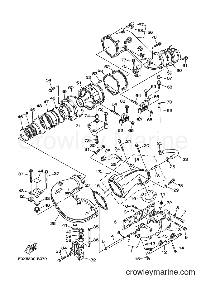 Yamaha Motors GP1200A-B (F0X8) [010] - EXHAUST 1