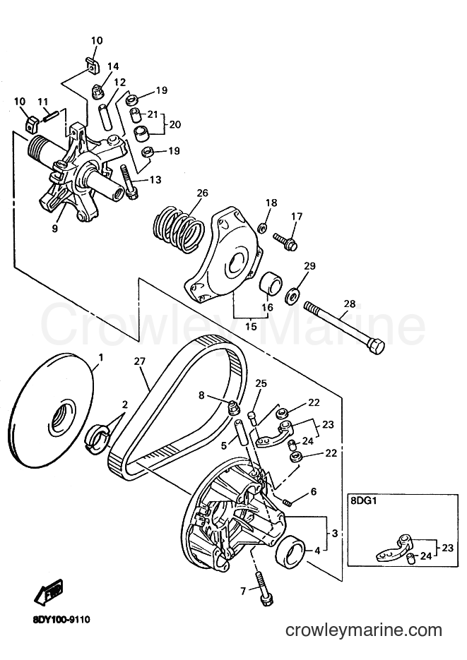 1999 Snowmobile VX600DX - VX600DX (8DG1) [020] - PRIMARY SHEAVE