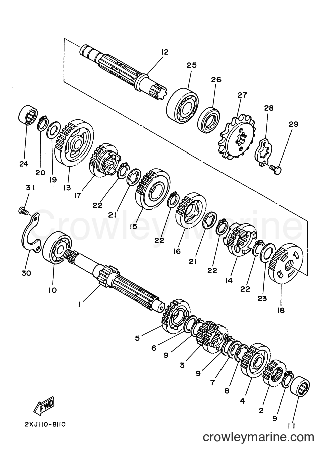 1988 ATV YFS200 - YFS200 (2XJ0) [010] - TRANSMISSION