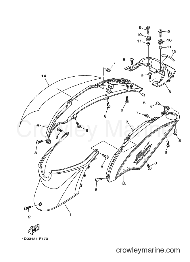 Yamaha Motors AF115S (4D03) [010] - SIDE COVER
