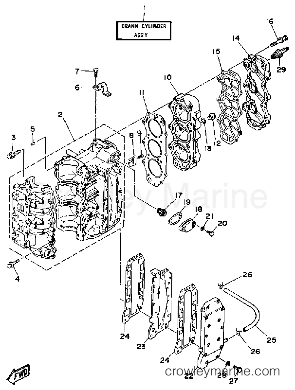 Yamaha Motors 50ESF - CRANKCASE CYLINDER