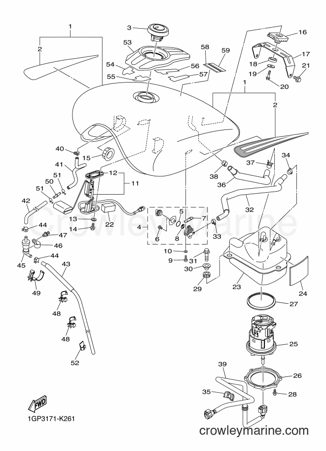 Yamaha Motors XVS13CA (1GP3) [010] - FUEL TANK