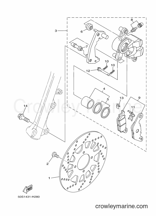 2009 Scooter T110LS - T110LS (50S1) [010] - FRONT BRAKE CALIPER