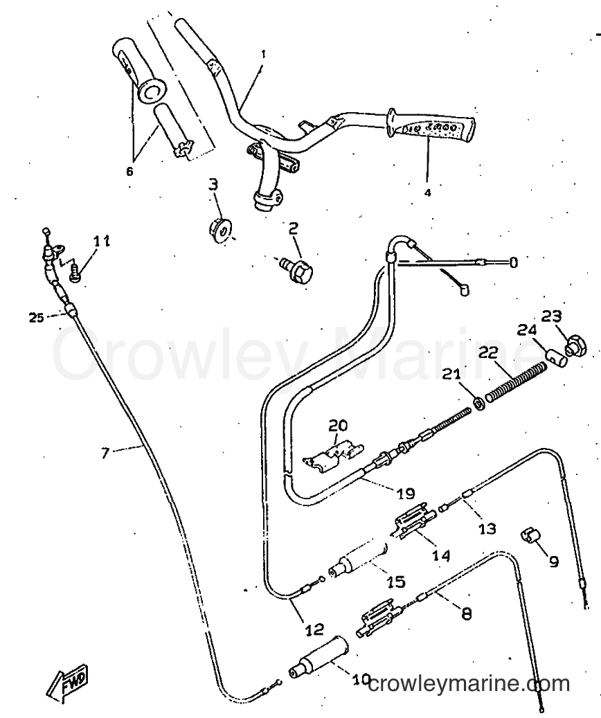 1998 Scooter CW50RSP - CW50RSP (4WS5) [010] - STEERING HANDLE & CABLE