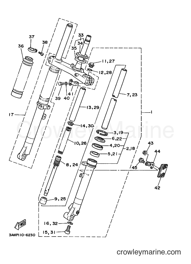 1996 Dirt Bike TW200E - TW200E (3AWS) [010] - FRONT FORK