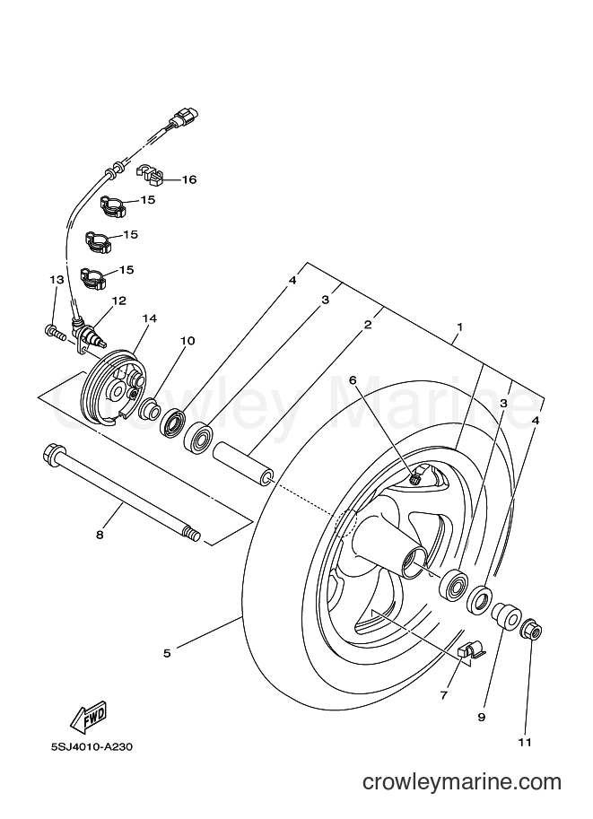 Yamaha Motors YP250A (5SJ5) [070] - FRONT WHEEL